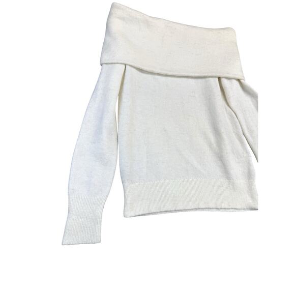 Club Monaco Charlotta Off Shoulder Sweater XS White Wool Alpaca Blend - Picture 4 of 9